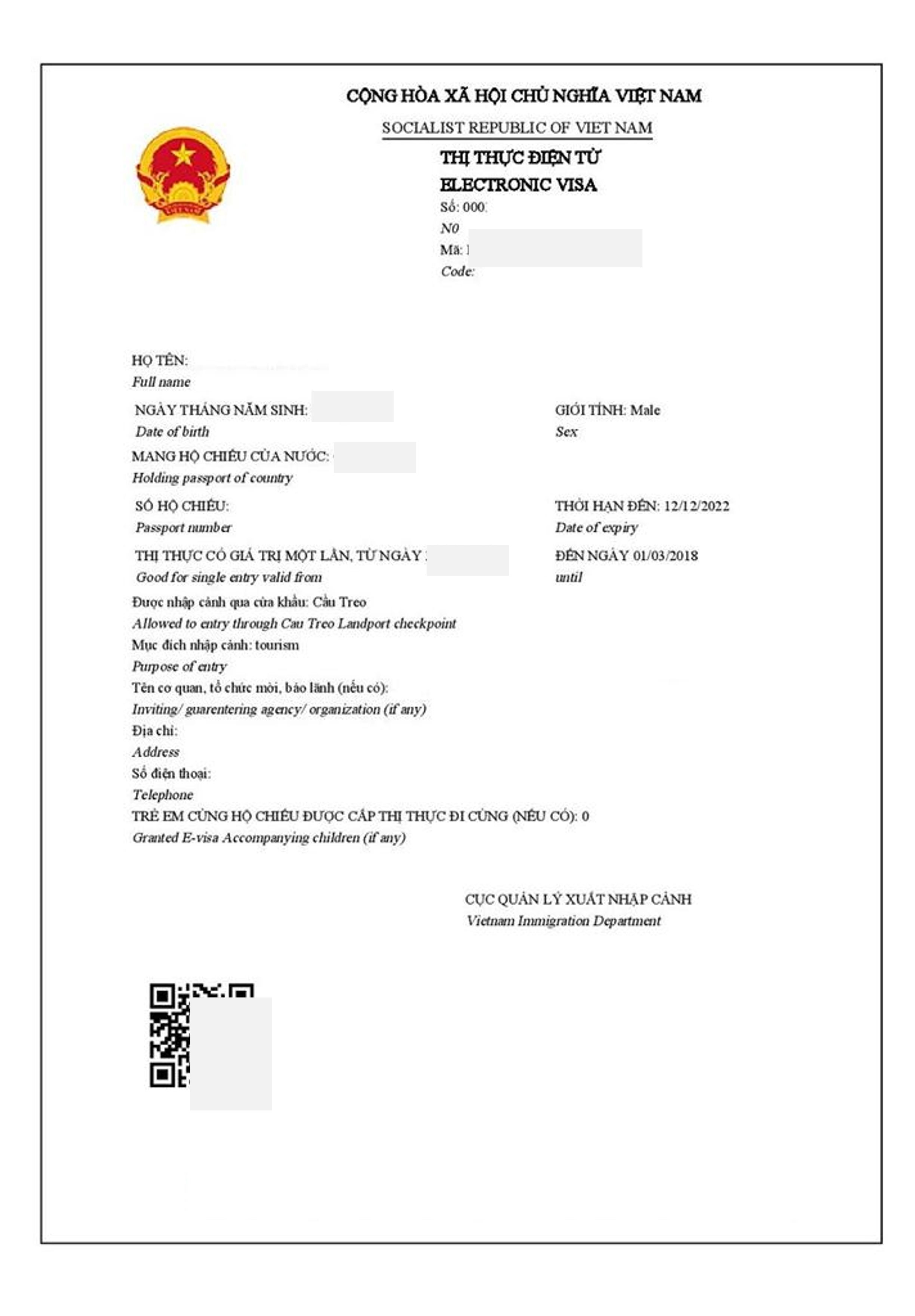 Vietnam evisa Sample IM Global Vietnam 1